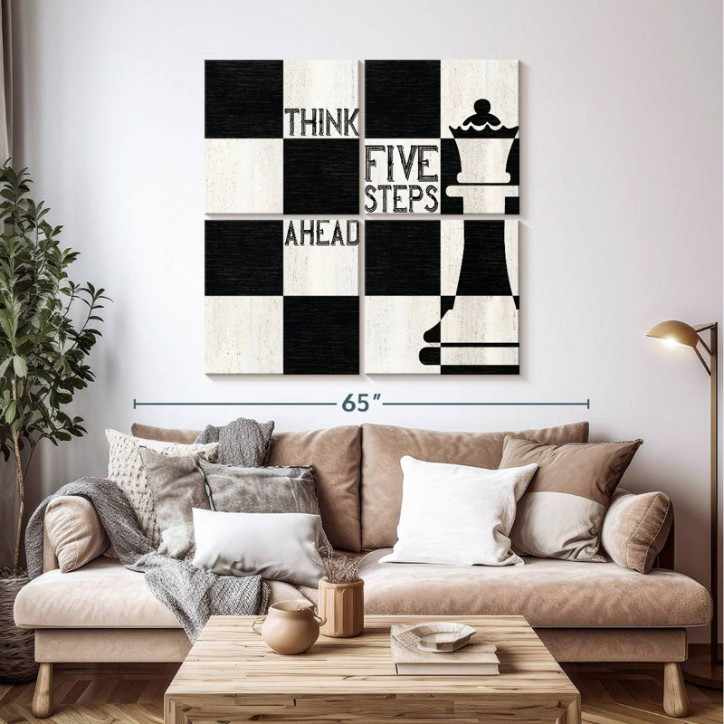 Chessboard Sentiment II - Cinq étapes, H 45 po x l 45 po