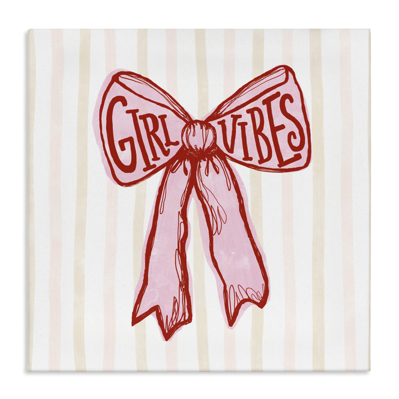 «Girl Vibes Pink Bow Canvas», conception par Connie Summers, H 17 po x l 17 po