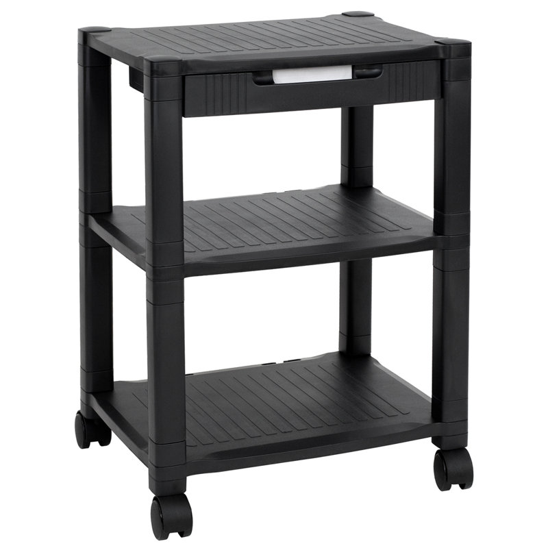 Mount-It! Adjustable Mobile Printer Stand with Drawer, 4 Swivel Wheels and Cable Management