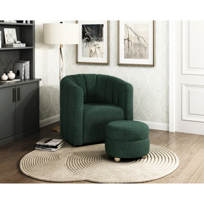 Fauteuil d'appoint pivotant avec repose-pieds Sage Green