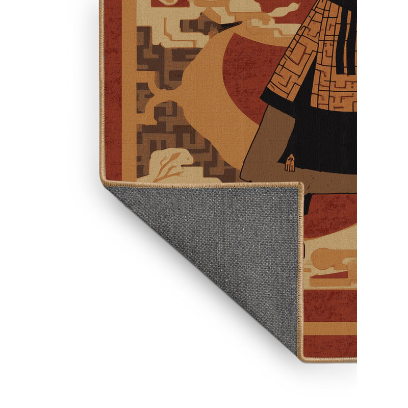 Soft Plush Backman Tribal Chief Warrior Classic Oriental Area Rug in Brown – LightBrown Binding, 3x5