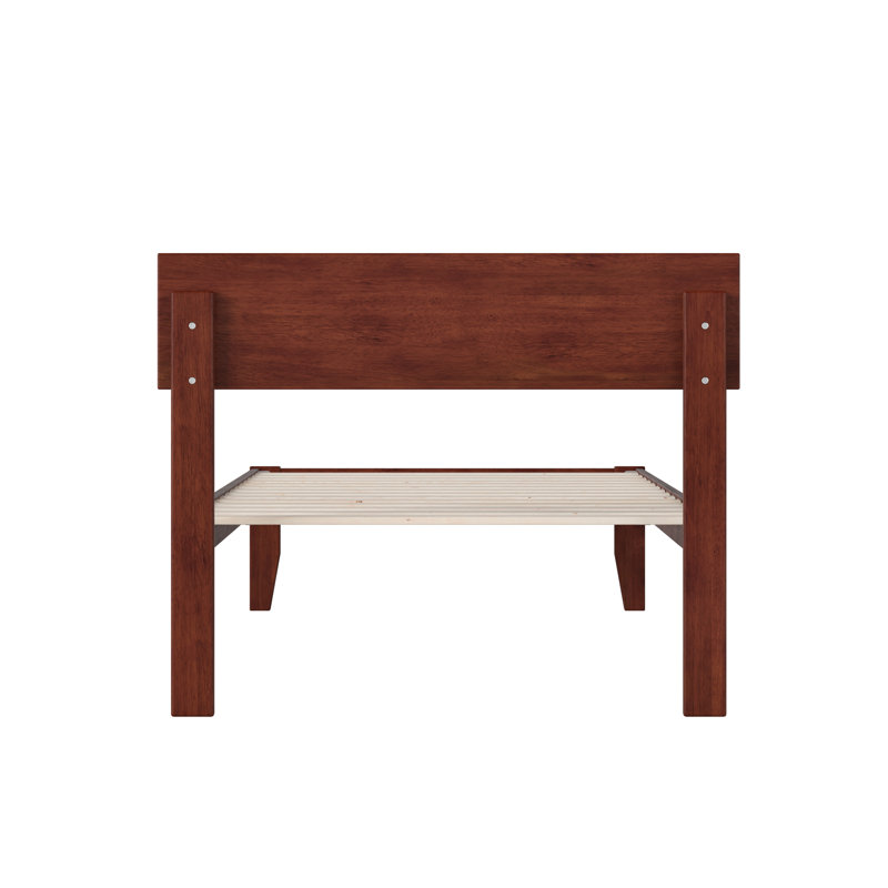 Farrah Solid Hardwood Platform Bed , Walnut, Twin