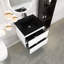 Meuble-lavabo mural simple avec plateau en marbre de culture 24 po Aishleen-503314775