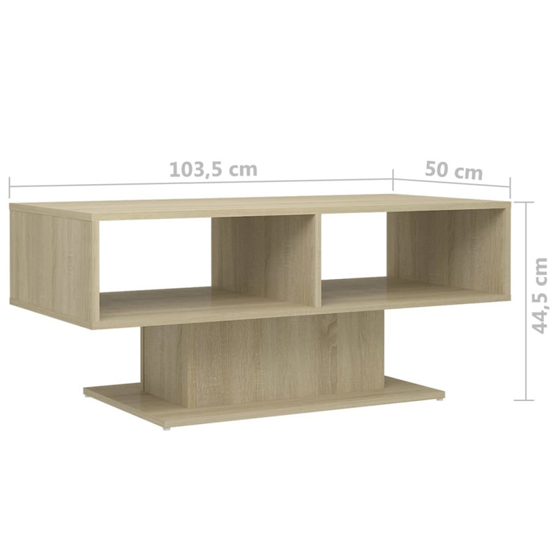 Godbolt Pedestal Coffee Table with Storage, Sonoma Oak