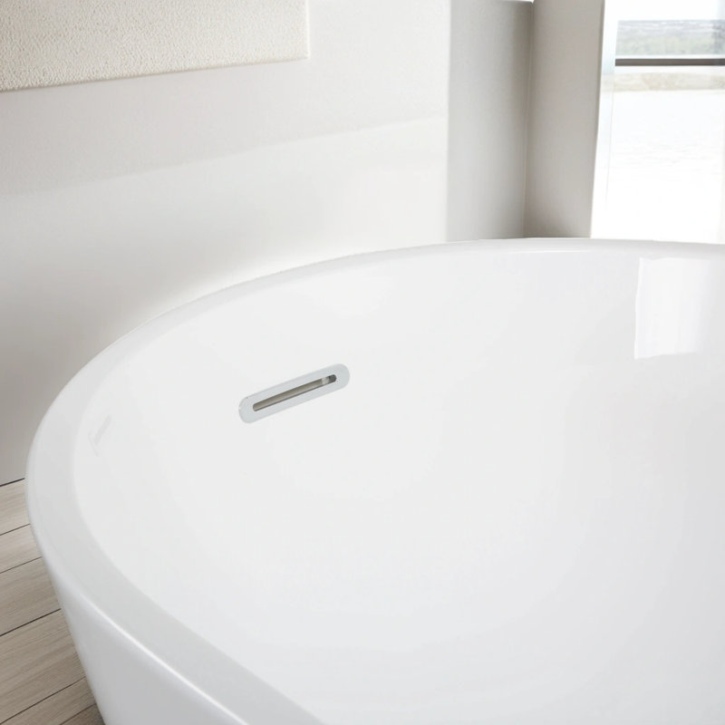 Acrylic 59.1'' x 30.76'' Freestanding Soaking Acrylic Bathtub