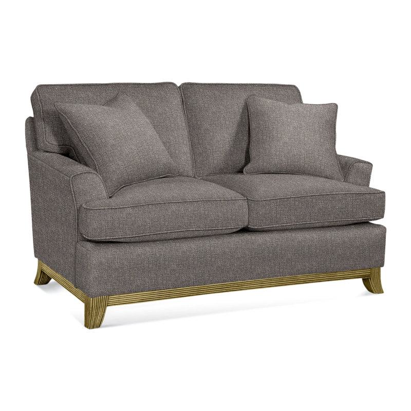 Oaks Way Loveseat, Basic Blue; 0317-63, Brass Finish