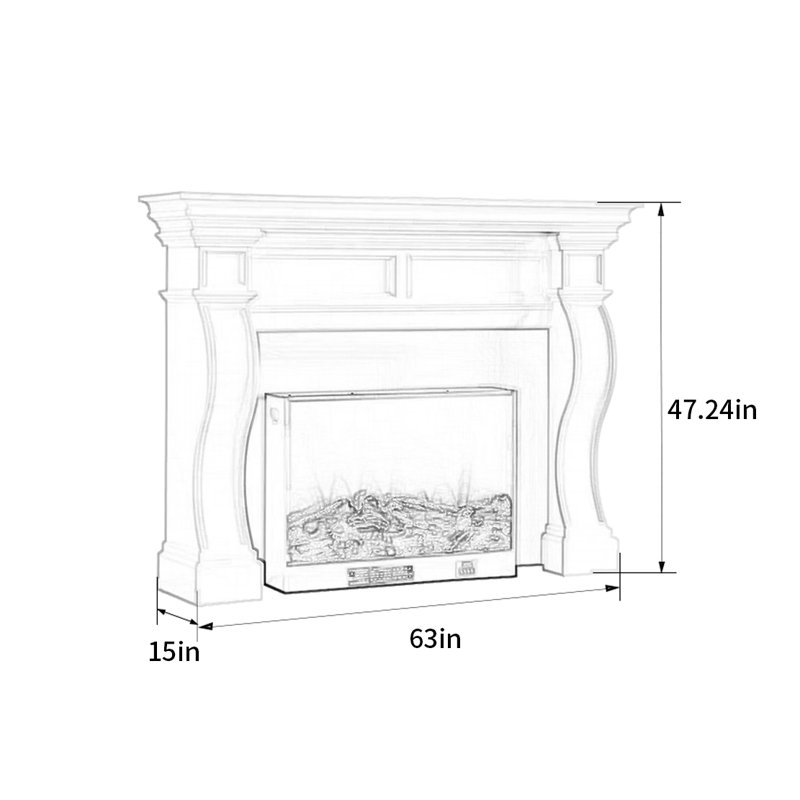 American fireplace simple decorative cabinet, White