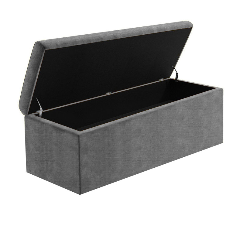 Safar Large Ottoman Storage Box with Plain Lid - Naples Upholstered Blanket Box - Multi- Functional Storage Box