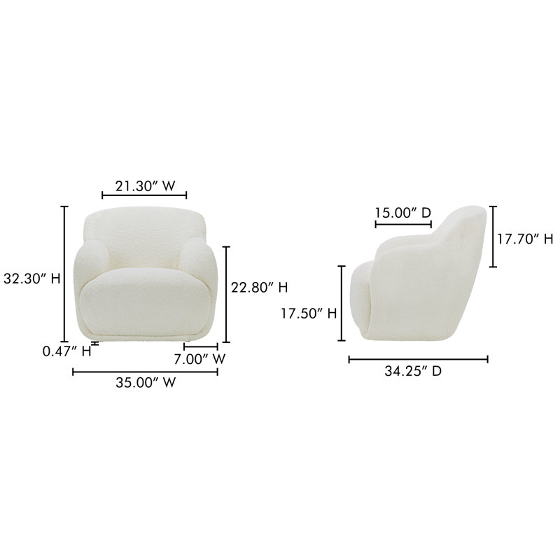 Laci Lounge Chair, Cream Boucle