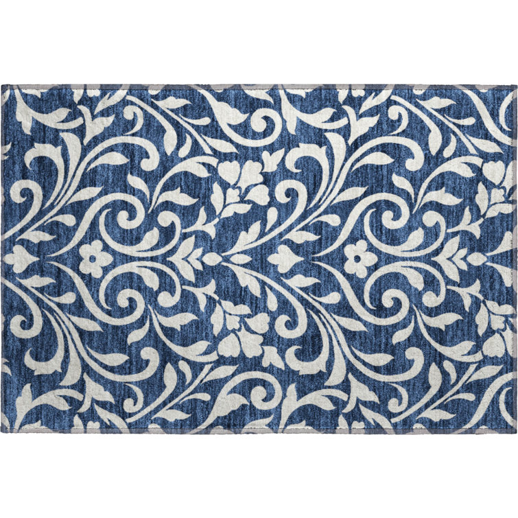 Premium Machine Washable Prisco Navy Rug