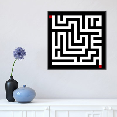 Albree Modern Labyrinth Graphic Art on Canvas