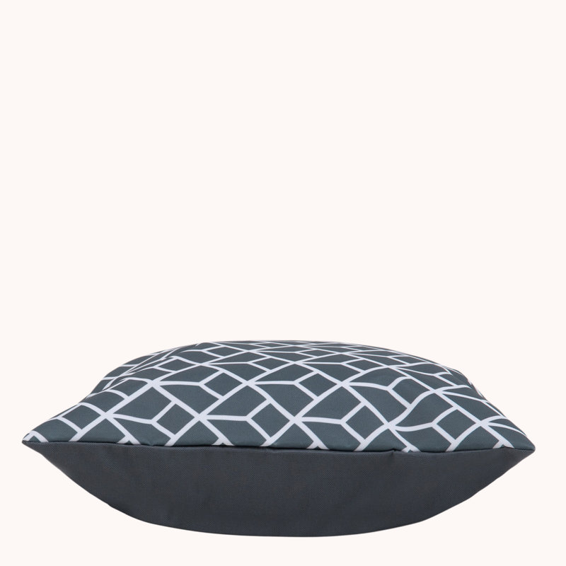 Art Deco Indoor-Outdoor Cushion, Charcoal