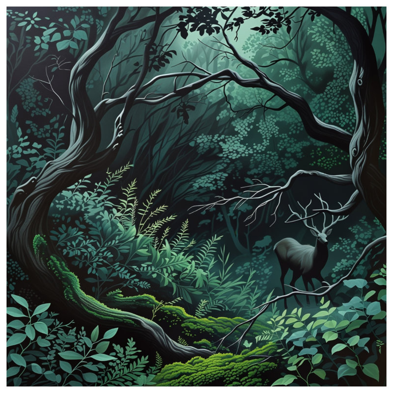 Rideaux de fenêtre Dense Forest With Deer, 50 po x 92 po - 1 panneau, Blockout