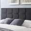 Tête de lit très grand avec bords passepoilés sophistiqués et capitonnage noir contemporain pour gaufres-1611083557