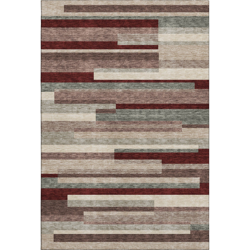 Premium Machine Washable Prisco Merlot Rug, Rectangle 9' x 12'