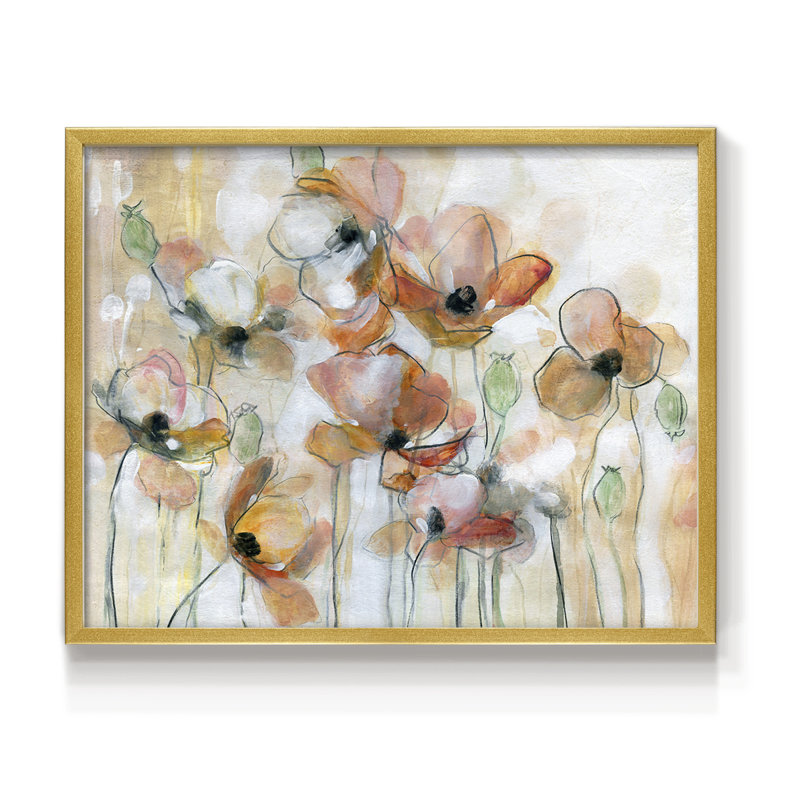 Abstract Poppy Field -Framed Print - Restickable, 22" H x 28" W