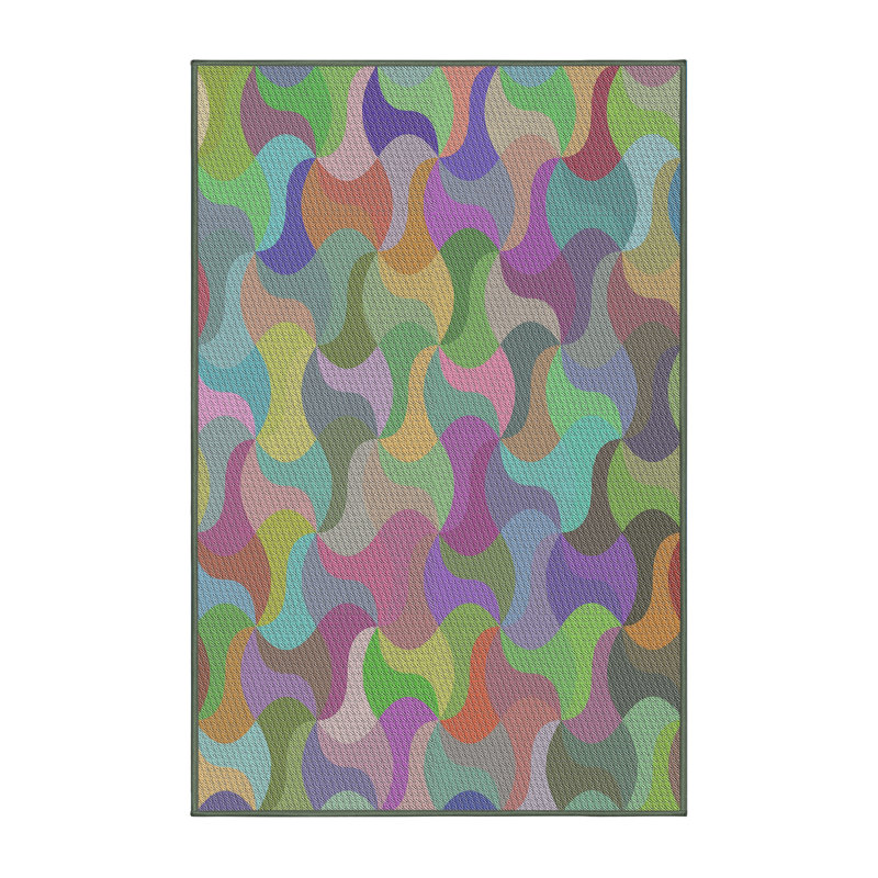 Vert abstrait Tapis décoratif, Rectangle 6 pi x 9 pi