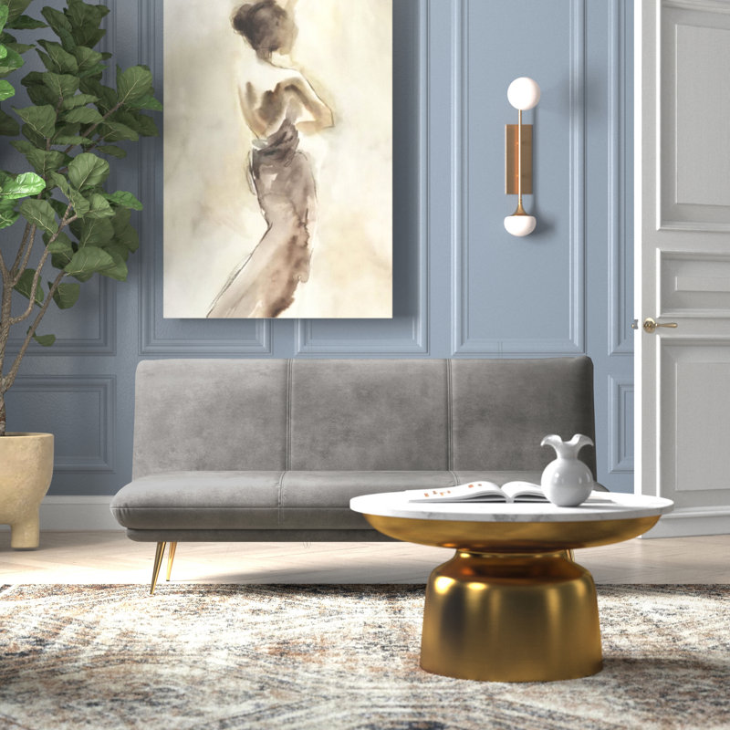 Canapé-lit Elspeth, 100 % polyester gris