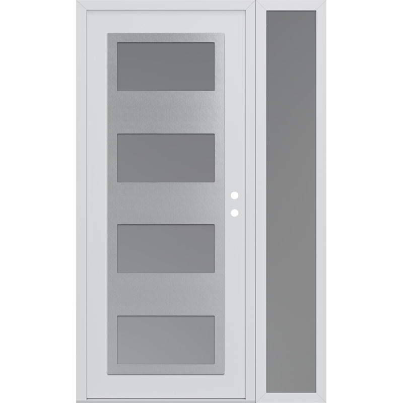 Porte d'entrée avant pré-montée Sidelite, Gelé, L 49,25 po x H 81,69 po, Gauche