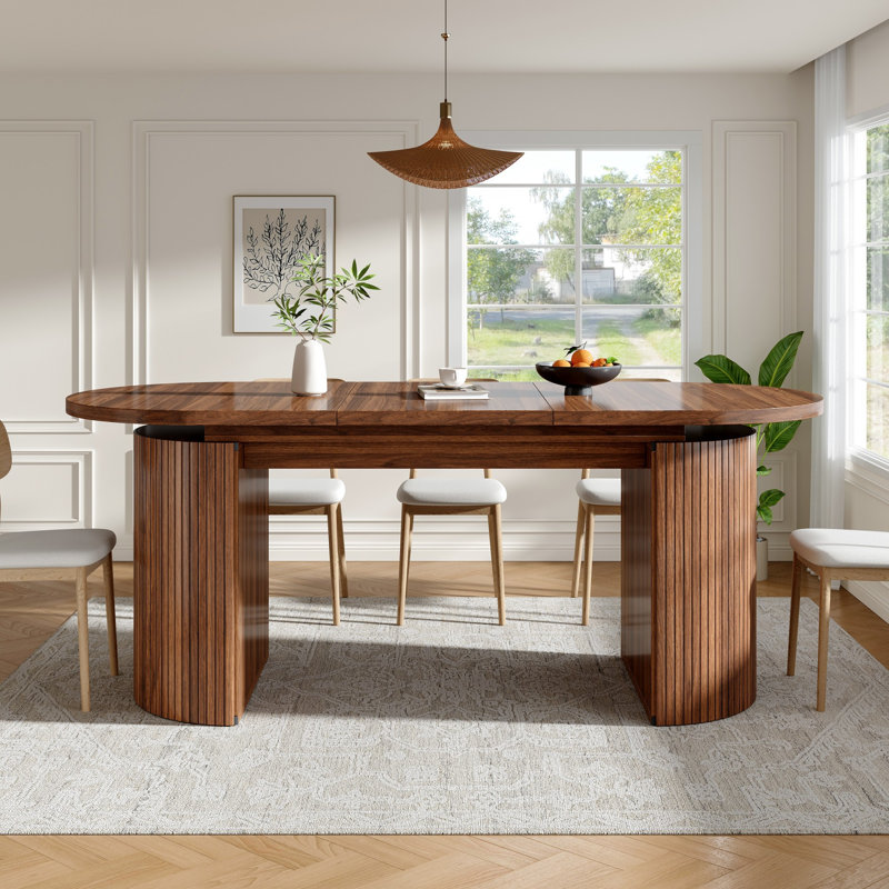 Extendable Dining Table, Brown wood