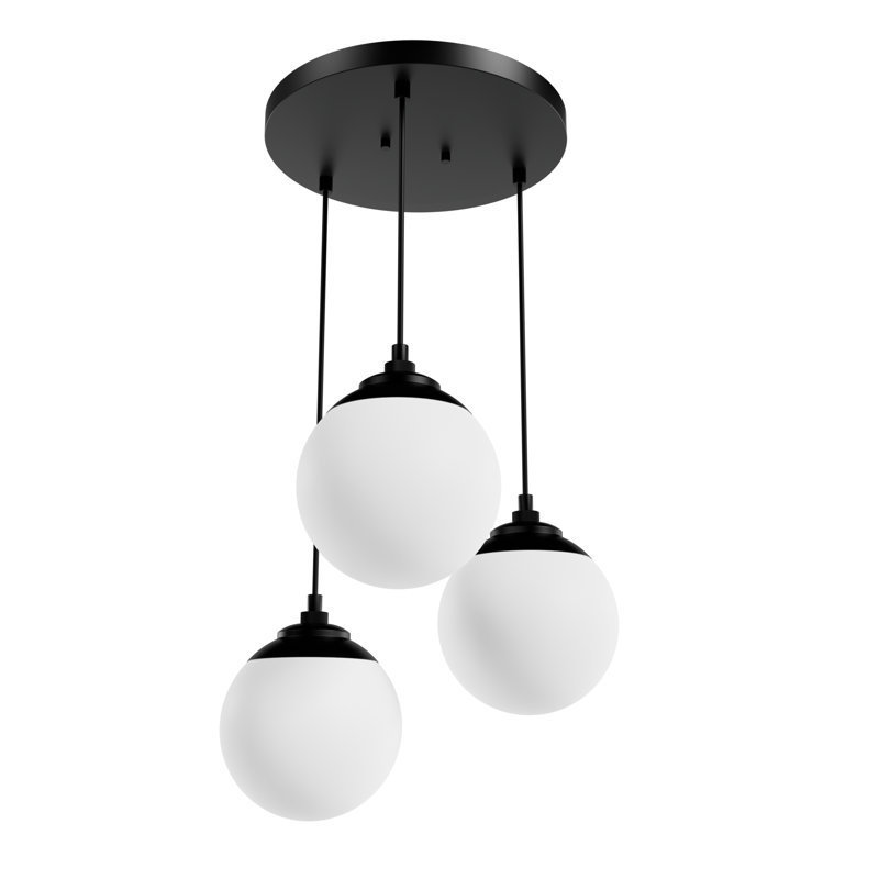 Hepburn 3 - Light Cluster Globe Pendant, Matte Black