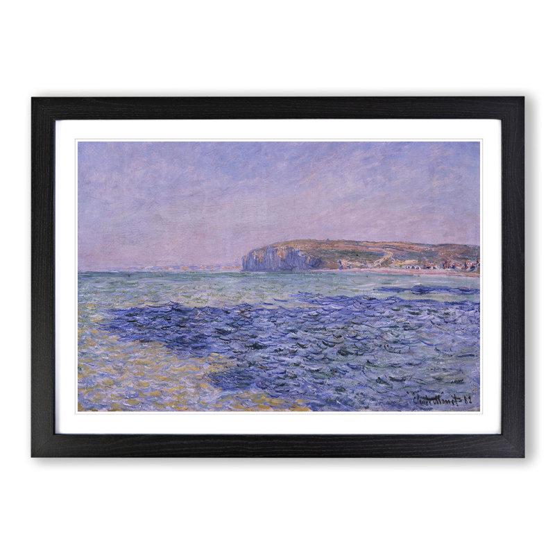The Cliffs at Pourville by Claude Monet - Picture Frame Painting, 36cm H x 48cm W x 2cm D, Black Framed