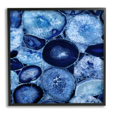 «Blue Geode Crystals Arrangement», art de la giclée encadrée par Danielle Carson