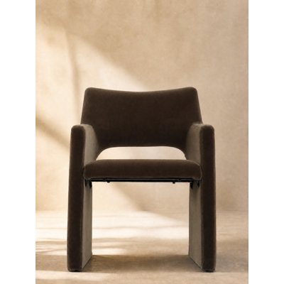 31" Faux Mohair Upholstered Modern Dining Chair