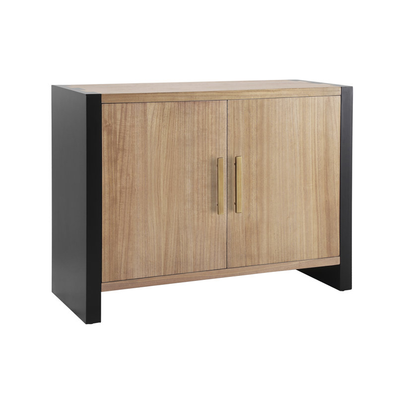 Rivermont Modern Rustic Wood Accent Cabinet With Adjustable Shelves And Versatile Storage, Black/Natural