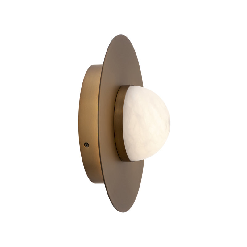 Landed LED Flush Mount, Antique Brass