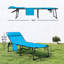 Chaise de bronzage avec dossier inclinable à 5 niveaux, chaise longue d'extérieur réglable avec poche latérale pour la plage, la piscine