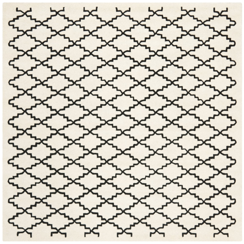 Carolene Hand Tufted Wool Geometric Rug, Square 7'