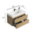 Meuble de rangement pour salle de bain 36 po - Lavabo noir, chêne, meuble-lavabo mural silencieux et fonctionnel-465840702