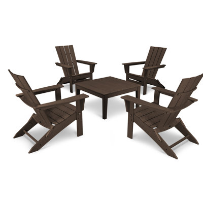 POLYWOOD Quattro Folding Chair 5-Piece Conversation Set