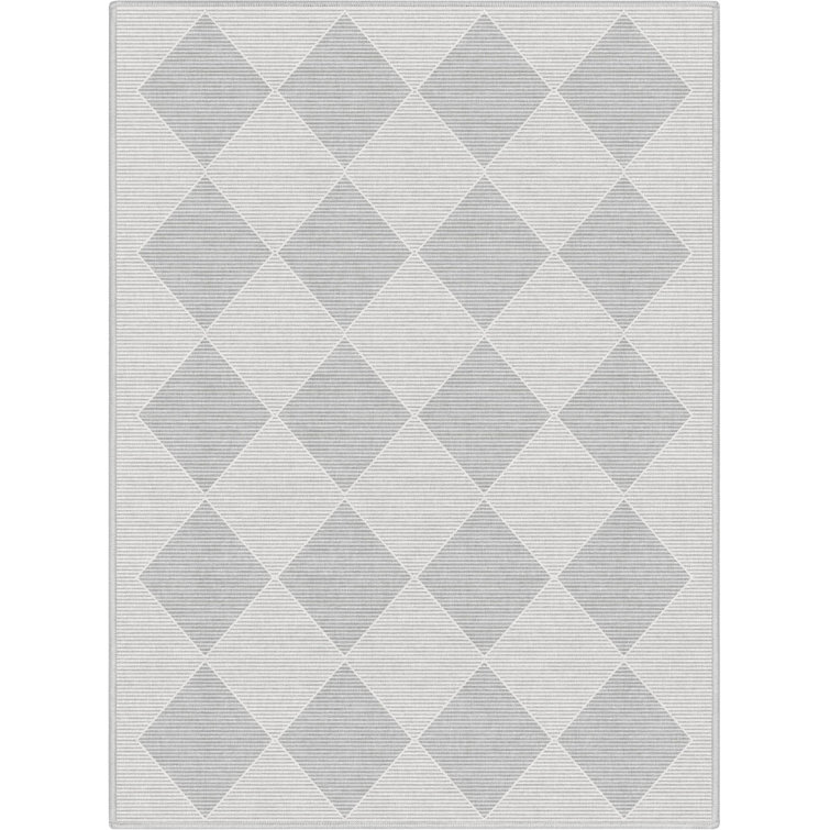 Tapis tissé à plat à losanges gris Kehr - facile à nettoyer et durable