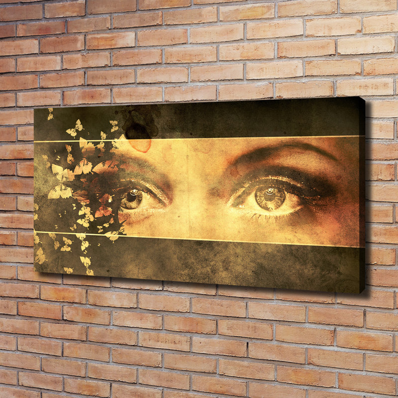Eyes And Butterflies - No Frame Print on Canvas