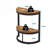 Slim Half Moon 2-Tier Semi-Circle End Table, Rustic Brown Wooden Side Table With Storage For Small Spaces