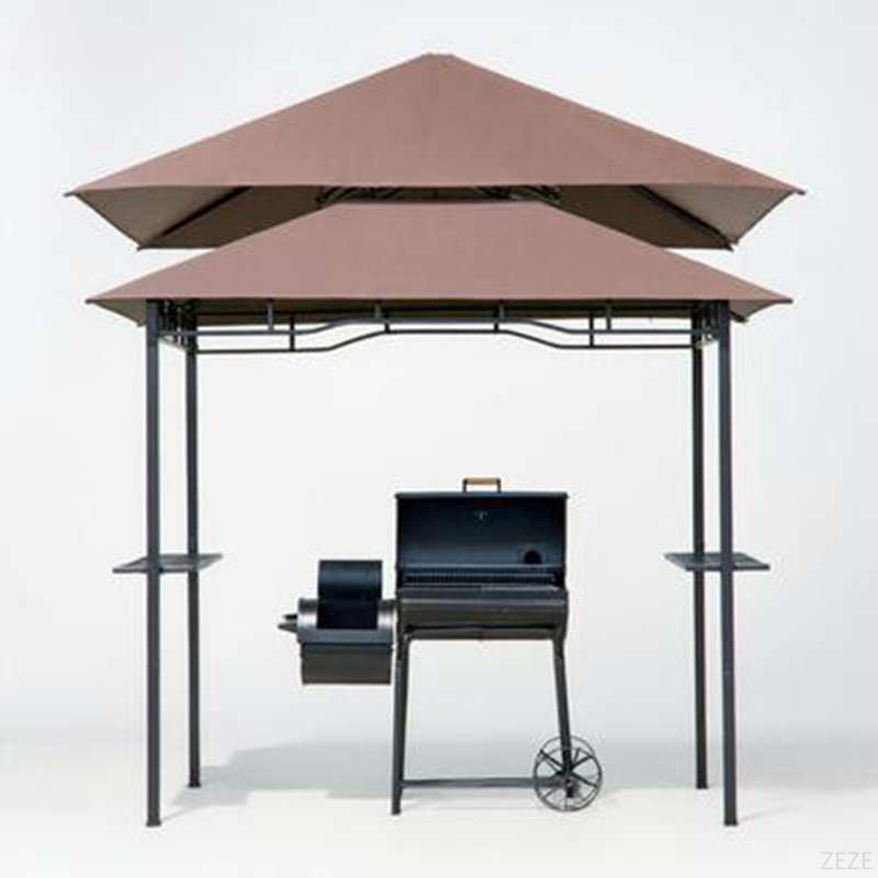 Abri de barbecue avec double toit, auvent extérieur pour barbecue