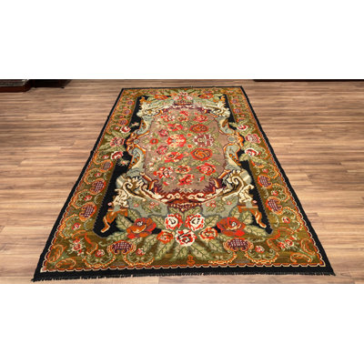 Original Hand Knotted Traditional Pattern Multi Color Wool Rug