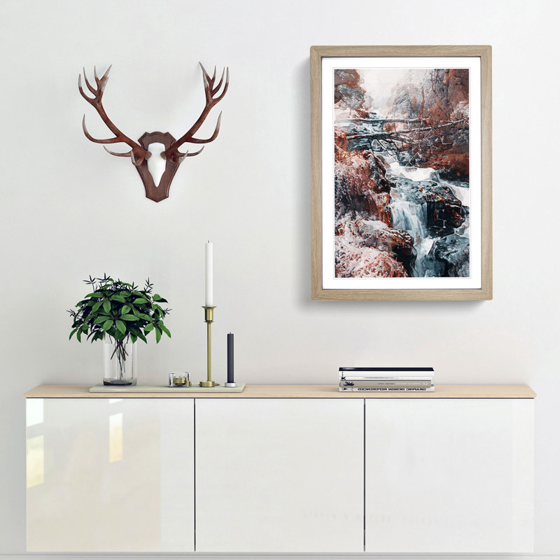 Forest in Norway in Abstract - Picture Frame Graphic Art Print, Oak Framed, 36cm H x 27cm W x 2cm D
