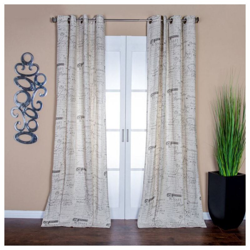 Semi Sheer Curtain Single Panel, 54" W x 108" L
