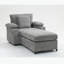 Chaise moderne surdimensionnée avec repose-pieds en tissu chenille pour le salon-1068032980
