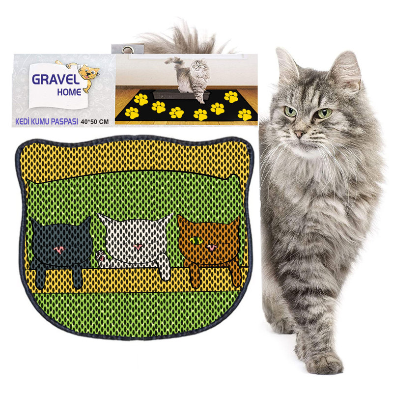 Durable Cat Litter Mat, 15.7 x 19.7 inches | 50% PVC / 50% Polyester, Machine Washable & Vacuum Friendly | Perfect for Easy Cleanup, Non-Slip Design to Keep Your Home Clean & Fresh, Ideal for Pet Owners