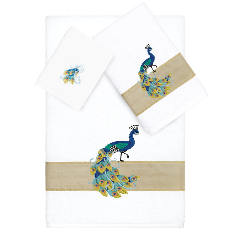 3 Piece 100% Turkish Cotton Towel Set, White