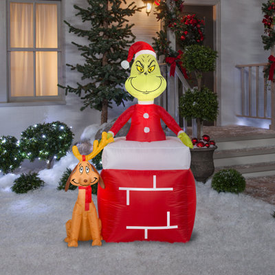 Le Grinch et le max cheminée gonflables air soufflé