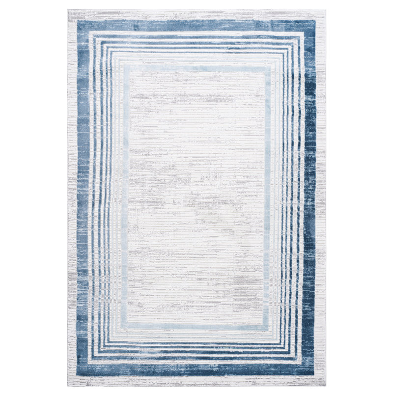 Tapis tissé et tissé en bleu 8X10