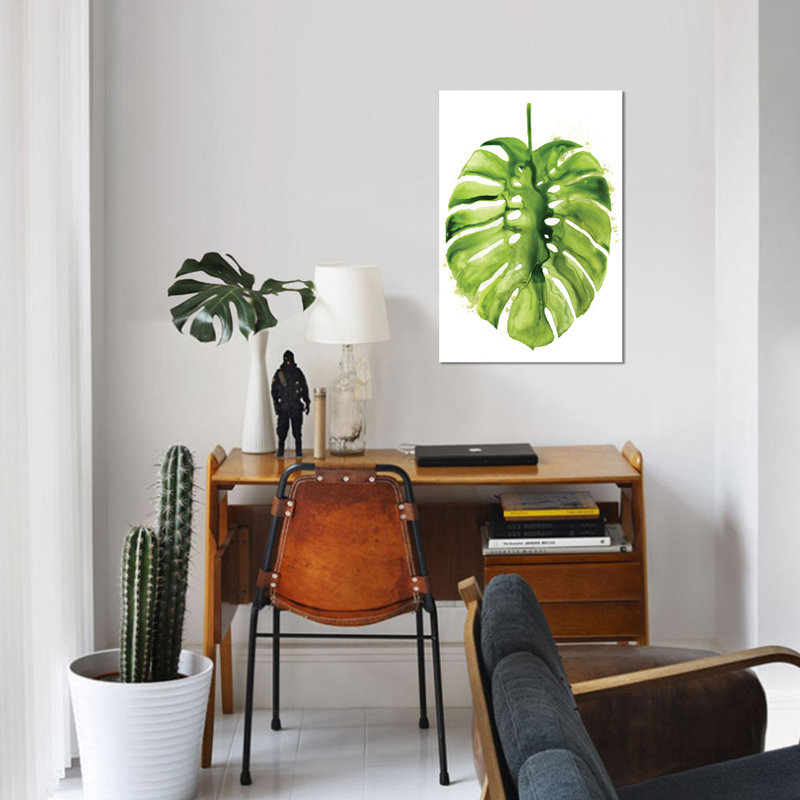 «Monstera I», reproduction sur toile, H 12 po x l 8 po x P 0,75 po, Toile tendue, Pas de tapis