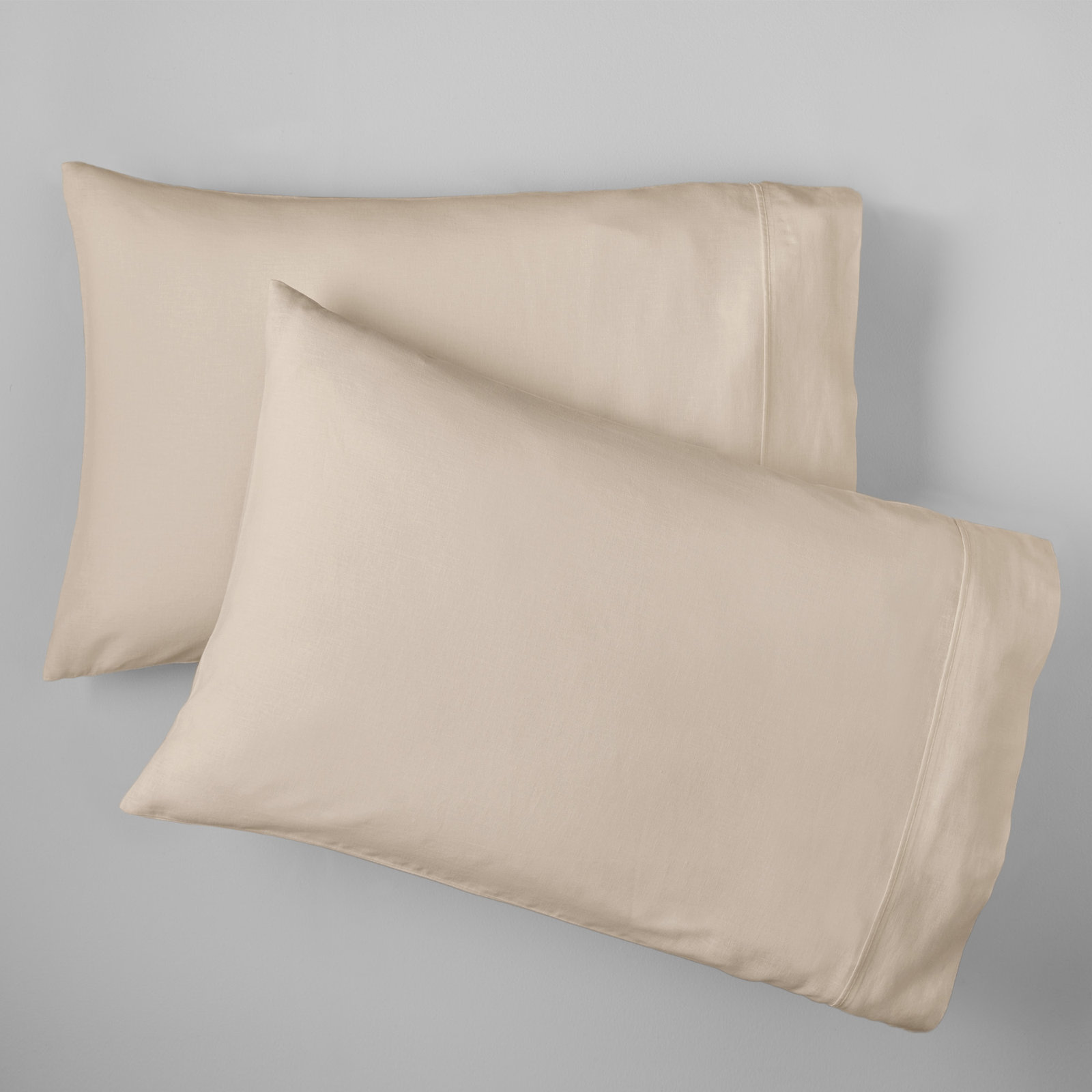 Jeffen Linen Blend Pillowcase Set, King, Ivory