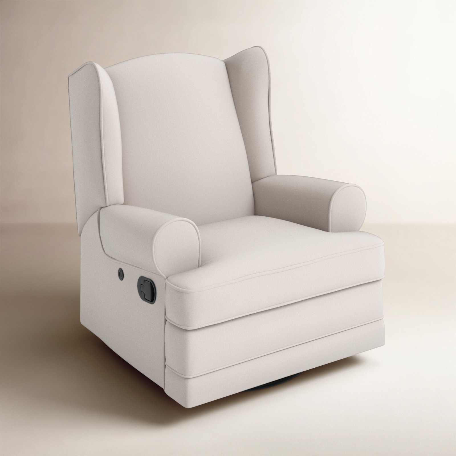 Serenity Swivel Glider, Ivory Polyester Blend