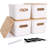 4 PCS Storage Bins With Bamboo Lids Plastic Storage Containers For Organizing Stackable Storage Box With Handle, 10.23 X 7.08 X 6.3 Inch